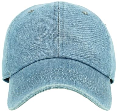 KB-LOW MDM Classic Cotton Dad Hat Adjustable Plain Cap. Polo Style Low Profile (Unstructured) (Classic) Medium Denim Adjustable - Image 2