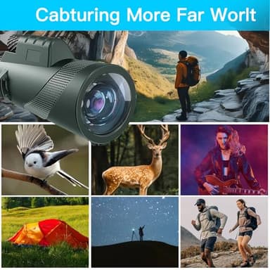 10X42 HD Monocular for Adults, Military Grade Compact Monocular Telescope with BAK-4 Prism & FMC Lens & Smartphone Holder & Tripod, Stargazing Hunting Bird Watching, Camping Hiking Travel Accessories - Image 7