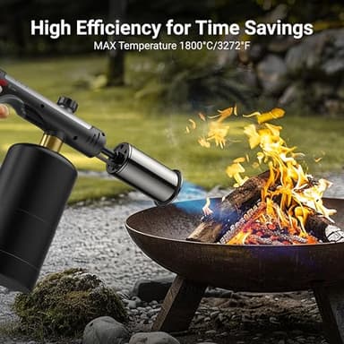ThermoMaven Propane Torch with One-Touch Max Fire, Cooking Blow Torch Gun with a Safety Lock, Charcoal Lighter, Flame Thrower, Kitchen Food Torch Head for Grill, Sous Vide, BBQ (Tank Not Included) - Image 5