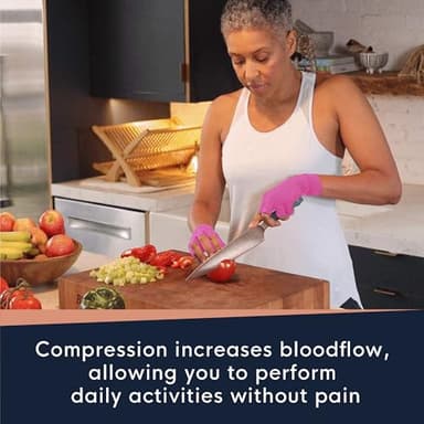 Copper Compression Arthritis Gloves | Fingerless Arthritis Carpal Tunnel Pain Relief Gloves For Men & Women | Hand Support Wrist Brace For Rheumatoid, Tendonitis, Swelling, Crocheting, Typing (M) - Image 3