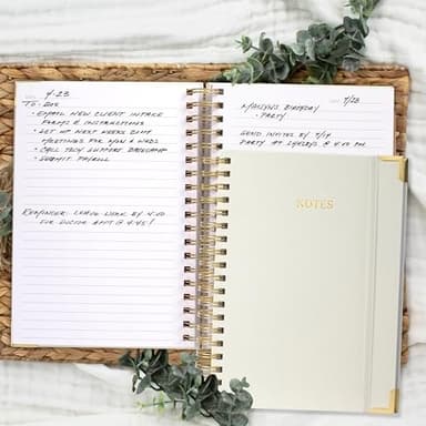 Aesthetic Thick Spiral Notebook Journal For Women in B5 Format - Modern Linen Hardcover College Ruled Note Book With 300 Lined Pages - Perfect For Writing And Staying Organized at Work or School - Image 4