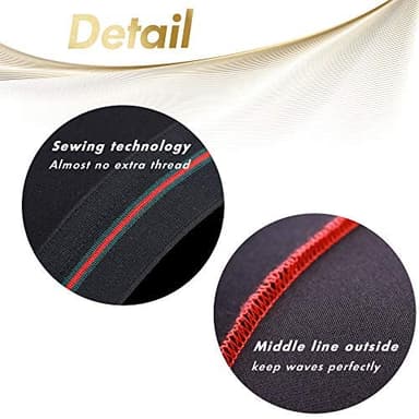 ForceWave Wave Cap, Silky Stocking Wave Cap for Men Women, Black Wave Compression Cap for 360 Waves, 4-Pieces(Black Red Blue Gray) - Image 5