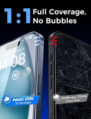 MAGIC JOHN 2 Pack for iPhone 15 Tempered Glass Screen Protector 6.1 inch [Not Max], Auto Dust-Elimination Installation, Bubble Free, Dynamic Island Compatible, HD Clear, Easy Installation - Image 7