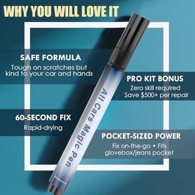 All Cars Magic Pen, Car Scratch Remover for Accurate & Quick Fixing, Car Paint Repair Pen with Weatherproof Performance, Easy Portable Travel-Friendly Design, Fits All Vehicle Colors, 2PCS - Image 4