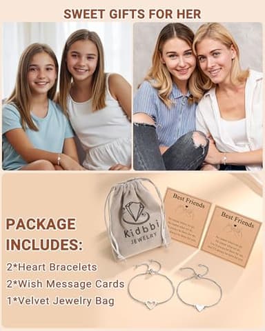 Kidbbi Best Friend Matching Bracelet Gifts for Women Valentines Christmas Birthday Friendship Female - Image 6