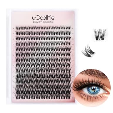 Flora Lash Clusters 8-18mm Light-Volume Wispy Eyelash Clusters D Curl - WideSpan DIY Eyelash Extension Spiky Cat Eye Lashes Individual Fake Eyelashes Clusters with 0.05mm Ultra-Thin Black Band - Image 1