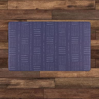 Lucky Brand Printed Wellness Mat - Cushioned Comfort Kitchen Mat - Easy to Clean - Anti-Fatigue & Skid-Resistant - - Measures 12mm Block Print Dash 18" x 30" - Blue - Image 9
