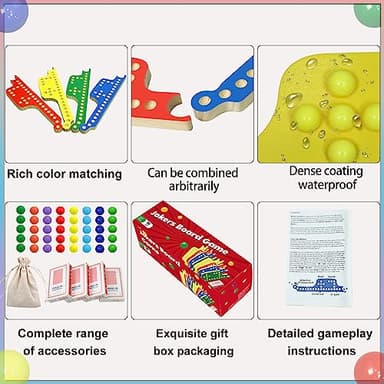 Medikaison Colorful Jokers and Marbles Board Game Pegs and Jokers Card Game for 2-8 Players 8 Solid Wood Game Boards 8 Colors 40 Marbles 4 Decks of Cards Cards Full Size Game Set… - Image 2