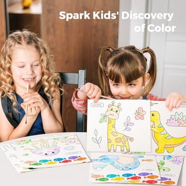 Jar Melo Paint with Water Books for Toddlers, Mess Free Watercolor Painting Activity for Kids Ages 1-3, 2-4, 4-6, Art Craft Coloring Gift with Brush, Airplane Travel Activities for Toddlers, Animals - Image 5