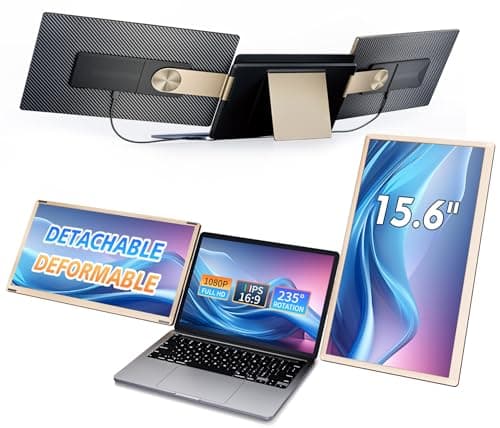 LivElect-m 15.6" Triple Laptop Screen Extender, FHD 1080P IPS Laptop Monitor Extender, Detachable Screen Travel Monitor Laptops with Speakers, Plug&Play, Compatible with Mac/Android/Win
