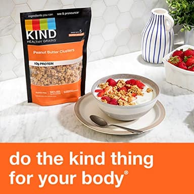 KIND Healthy Grains Granola, Peanut Butter Clusters, Healthy Snacks, Gluten Free, 100% Whole Grains, 10g Protein, 11oz, 1 Count - Image 7
