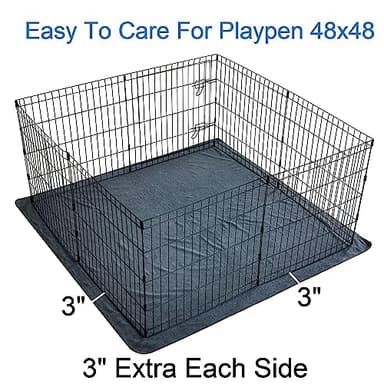 Peepeego 2PCS Non-Slip Pee Pads for Dogs 54" x 54", Washable Puppy Pads with Fast Absorbent, Reusable, Waterproof Rug for Training, Whelping, Housebreaking, Incontinence for Dog Playpen - Image 6