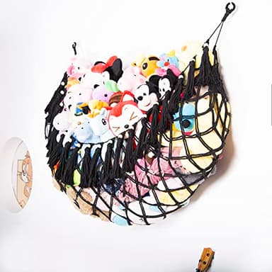 YKBU Large Stuffed Animal Net or Hammock Macrame Toy Display Plush Toy Holder Wall Hanging Net for Stuffed Animal Storage_Black - Image 7