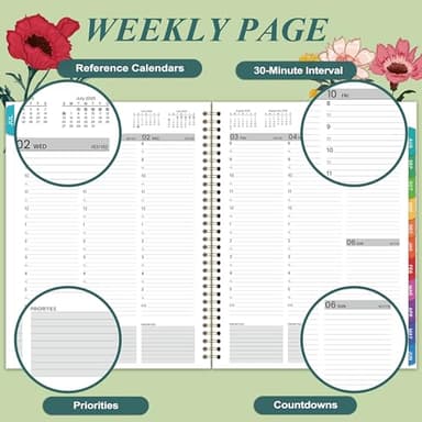 2025-2026 Appointment Book/Planner - 2025-2026 Daily Hourly Planner, Jul 2025 - Jun 2026, Weekly Appointment Book, 8.5" x 11", 30-Minute Interval, Lay-Flat, Ample Space with Notes ＆ To-Do Lists - Image 4