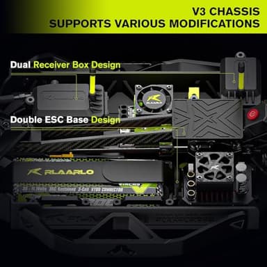 CROBOLL RLAARLO 1/10 Brushless Carbon Fiber RC Drift Cars for Adults with Gyro, Max 50 mph Fast RC Rally Car, 2.4Ghz All Terrain Remote Control Car 4x4 Hobby RTR RC Truck with 3S Battery - Image 2