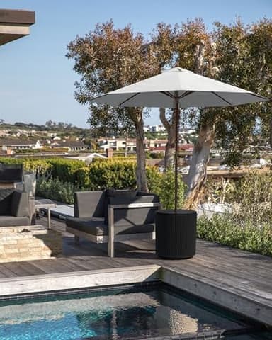 Veradek Umbrella Side Table - Outdoor Patio Table with Umbrella Hole for Porch/Patio | Durable Plastic-Stone Composite Material Material & Easy Assembly | Modern Coffee, Picnic or Poolside Table - Image 4