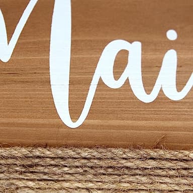 Elegant Designs HG2036-NWD Homewood Farmhouse Rustic Wood Decorative Mail Holder, Bills, Letter Storage, Sorter w Wrapped Rope, Cutout Handles w Mail White Script for Décor, Desk, Office, Nat Wood - Image 6