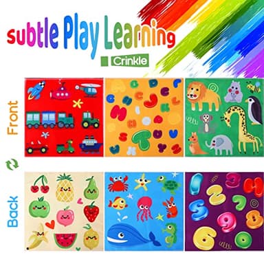 YOGINGO Baby Toys 6 to 12 Months - Tissue Box Toy Montessori for Babies 6-12 Months, Soft Stuffed High Contrast Crinkle Infant Sensory Toys, Boys&Girls Kids Early Learning Gifts - Image 4