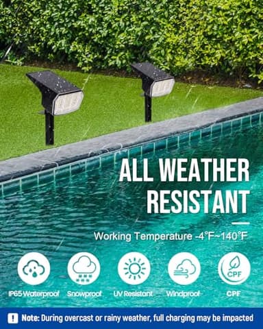 AUDERWIN Solar Spot Lights Outdoor Waterproof 6 Pack IP65, 63 LED 3 Lighting Modes Spotlights for Yard Garden House Garage Pathway - Image 7