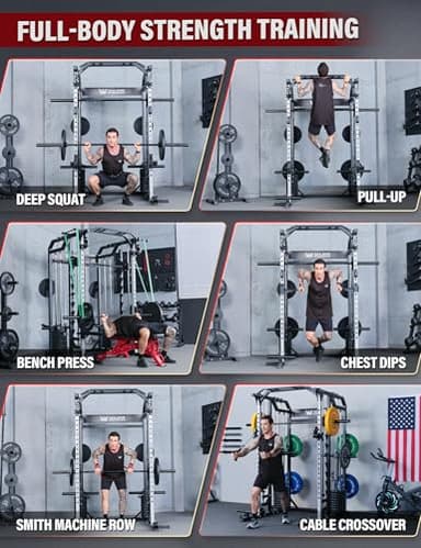 Major Fitness Drone2 Premium Smith△ Machine – All-in-One Home Gym Squat Rack with Aluminum Pulley Set , Weight Bar, Dual LAT Pull-Down Systems & Cable Crossover Machine for Full-Body Workouts - Image 8