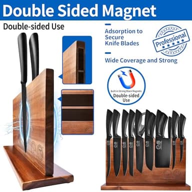 XYJ Professional Knife Sets for Master Chefs,Meat Cleaver Butcher for Camping,Chef Knife Set with Magnetic Knife Block,Bag,Stainless Steel Kitchen Knives Tools Kit - Image 5