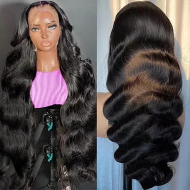 CRCCRC 30 Inch 13x6 Lace Front Wigs Human Hair 200% Density Body Wave HD Lace Front Wigs Human Hair Pre Plucked Natural Color Glueless Wig 100% Virgin Lace Front Wigs for Women - Image 2
