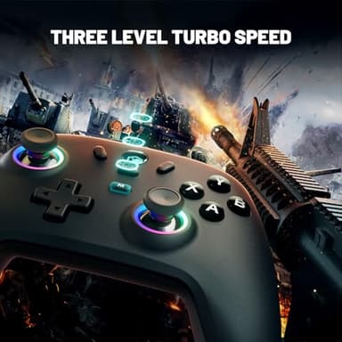ECHTPower Wireless PC Gaming Controller - Hall Effect Joystick, 2.4G & Wired 1000Hz Polling Rate, 800mAh Battery, Adjustable Turbo/Vibration - for PC/Switch/iOS/Android - Image 5