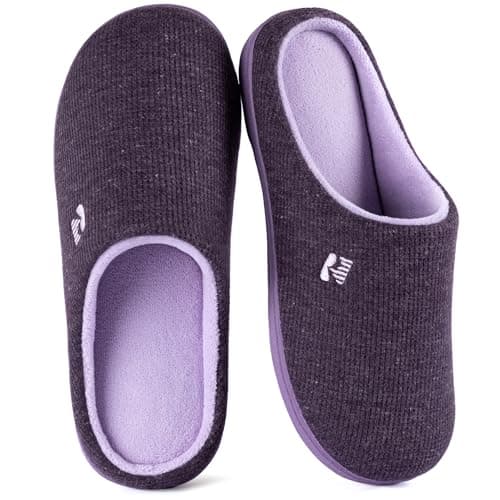 RockDove Women's Original Two-Tone Memory Foam Slipper, Size 7-8 US Women, Eggplant - Image 1