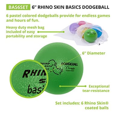 Champion Sports Rhino Skin Basic Dodgeball Set, 6" - Image 4