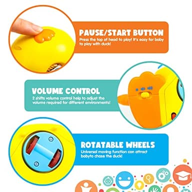 JOYIN Baby Toys Duck, Infant Dancing Crawling Musical Toys 18+ Months, Tummy Time Light Up Learning Duck with Music & Lights, Baby Easter Basket Stuffers Gifts - Image 5