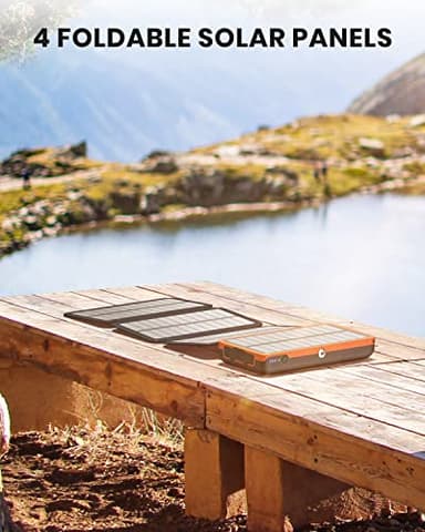 Hiluckey Solar Charger 27000mAh Power Bank 22.5W Fast Charging Portable Phone Charger with 4 Solar Panels USB C PD External Battery Pack with 3 USB Outputs for Cellphone Tablet - Image 4