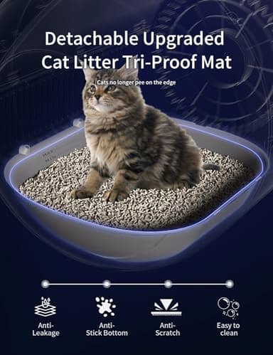 Automatic Cat Litter Box Self Cleaning,Smart Litter Box with 10 Safety Sensor Radars,100L Electric Cat Litter Boxes with Stairs for Multiple Cats,APP-Control,Advanced Odor Control OMCPET (White) - Image 6
