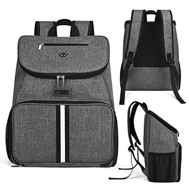 BAGLHER丨Dog Travel Bag, Airline Approved Pet Supplies Backpack, Dog Travel Backpack Accessories Set with 2 Silicone Collapsible Bowls and 2 Food Baskets, Gray - Image 2