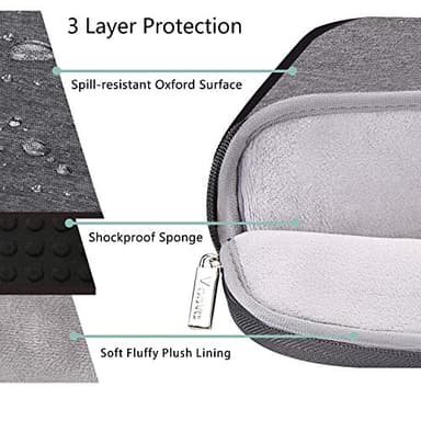 Voova Laptop Bag 17 17.3 Inch Water-resistant Laptop Sleeve Case with Shoulder Straps & Handle, Computer Case Cover Slim Briefcase Compatible with 17-18” Hp Dell Asus Acer, Grey - Image 3