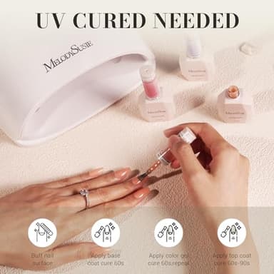 MelodySusie Jeweliver Gel Nail Polish, 0.5Fl Oz Light Blue Jelly Gel Polish Sheer Translucent Nude Soak Off UV LED Light Cure Spring Summer Colors Manicure Nail Art DIY at Home JM01 - Image 6