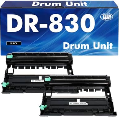 DR-830 DR830 Drum Unit Black 2 Pack Compatible Replacement for Brother DR830 DR 830 DR-830 for HL-L2400D L2405W L2460DW L2460DWXL L2865DW L2480DW DCP-L2640DW MFC-L2807DW L2820DW L2820DWXL Printer Ink - Image 1