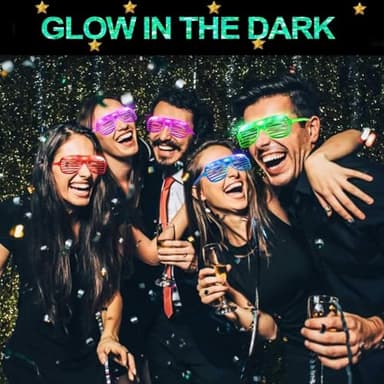 20 Pack LED Glasses Party Favors Light Up Glasses, Glow In The Dark Party Supplies Accessories for Adult, Glasses Neon Sunglasses Birthday Wedding Pool Helloween Back to School Party Favors - Image 2