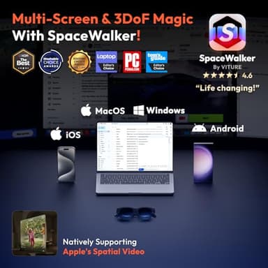 VITURE Pro XR/AR Glasses, 135" 120Hz 1000Nits Display, Harman Audio,Electrochromic Film,Myopia Adjustments,for iPhone 17/16/15/Android/Mac/PC/Steam Deck,First-ever Immersive XR Experience for Switch 2 - Image 7