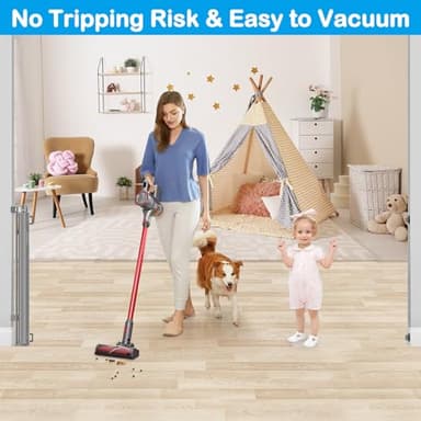 Reinforced 42" Extra Tall Retractable Baby Gate-Prevent Crawling Under, 200" Retractable Pet Gates for Wide Openings, 16ft Mesh Child Gates for Wide Openings, No Bottom Bar Indoor/Outdoor Baby gate - Image 7