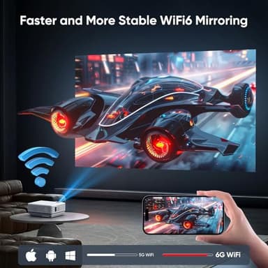 【Netflix Officially】NISOO Smart Projector with WiFi and Bluetooth, Mini Movie Projector with Apps Built-in, 1080P Outdoor Projector for Phone/PC/HDMI/USB, Two-way Bluetooth, 50% Zoom - Image 4