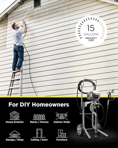 InoKraft MaXpray M3 Cart Airless Paint Sprayer, Highly Efficient Thinning-Free Minimal Overspray for Up to 15 Gallon DIY Painting Projects Home Interior & House Exterior, with Sprayer Accessories - Image 2