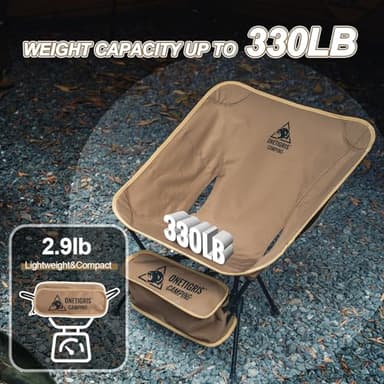 ONETIGRIS Tigerblade Camping Chair, Lightweight Folding Backpacking Hiking Chair, Compact Portable 330 lbs Capacity - Image 7