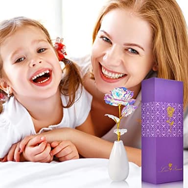 Fake Flowers Birthday Gifts for Women-Artificial Rose Flowers with Ceramic Vase, Gifts for Mom Grandma Wife Girlfriend Sister on Christmas Anniversary Thanksgiving Wedding Valentines Mothers Day - Image 5