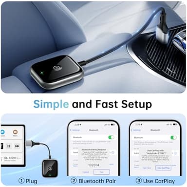 Wireless CarPlay Adapter for Apple CarPlay, Easy to Upgrade Wired CarPlay to Wireless, Instant Connectivity, Super Mini Car Play Dongle for iPhone Fit for Cars with Built-in CarPlay - Image 4