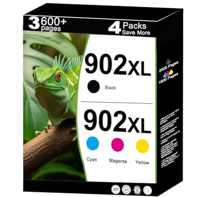 902 XL Ink Cartridges Combo Pack Replacement for HP 902XL Fit for OfficeJet 6978 6968 6958 6970 6960 6975 6962 6950 6954 6951 6956 6961 6963 6964 Printers HP902 HP902XL Black Cyan Magenta Yellow - Image 1
