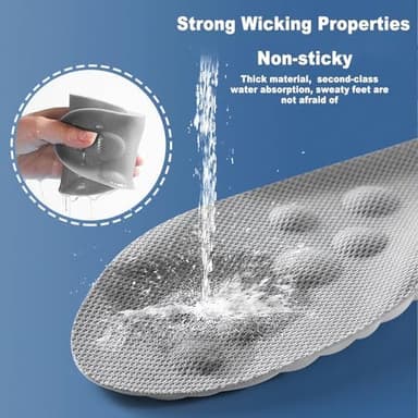 4D Cloud Soles Memory Foam Insoles for Men/Women - Arch Support Shoe Inserts with Acupressure Massage Foot Pain Relief & Fatigue Reduction for Sports/Running(US-Unisex-11-12 - Image 5