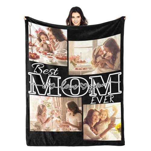 ZHOUSFK Mom Blanket for Mothers Day from Daughter Son,Custom Personalized Picture Photo Blankets for Mother’s Day Customized Christmas Birthday for Wife Gifts for Mom - Image 1