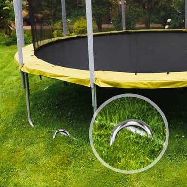 LOYUDEQIU Trampoline Stakes High Wind Ground Stakes, Heavy Duty Trampoline Anchors Tent Stakes, Galvanized Steel Wind Stakes Fence Stakes for Trampoline Fence (Silver 8pcs 10inch) - Image 4