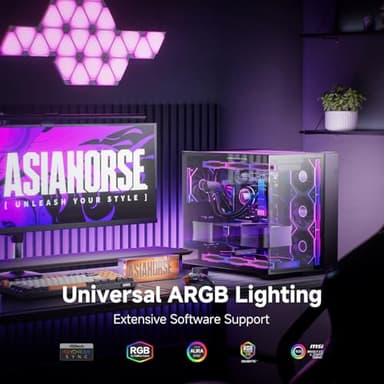 AsiaHorse Nyota Ultra 120mm PC Case Fan - Space-Inspired Design (Infinity Mirror + RGB Ring), 9 Blades 58.5 CFM, Modular Build, Ultra-Quiet Silicone Pads, PWM Control-Quiet Hydro Bearing - Image 6