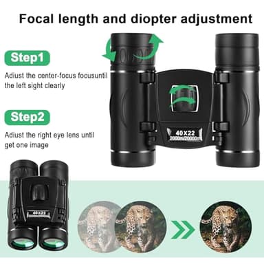 40x22 Small Compact Lightweight Binoculars for Adults Kids Bird Watching Traveling Sightseeing, Mini Pocket Folding Binoculars for Concert Theater Opera - Image 6